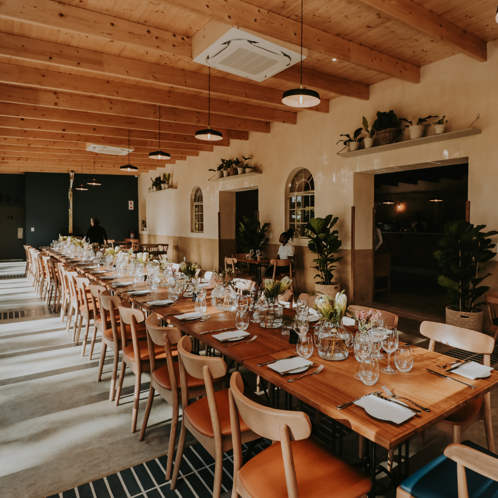 Dining furniture, dining chair, dining table, Woodbender, custom furniture, restaurant furniture, dining room, full view