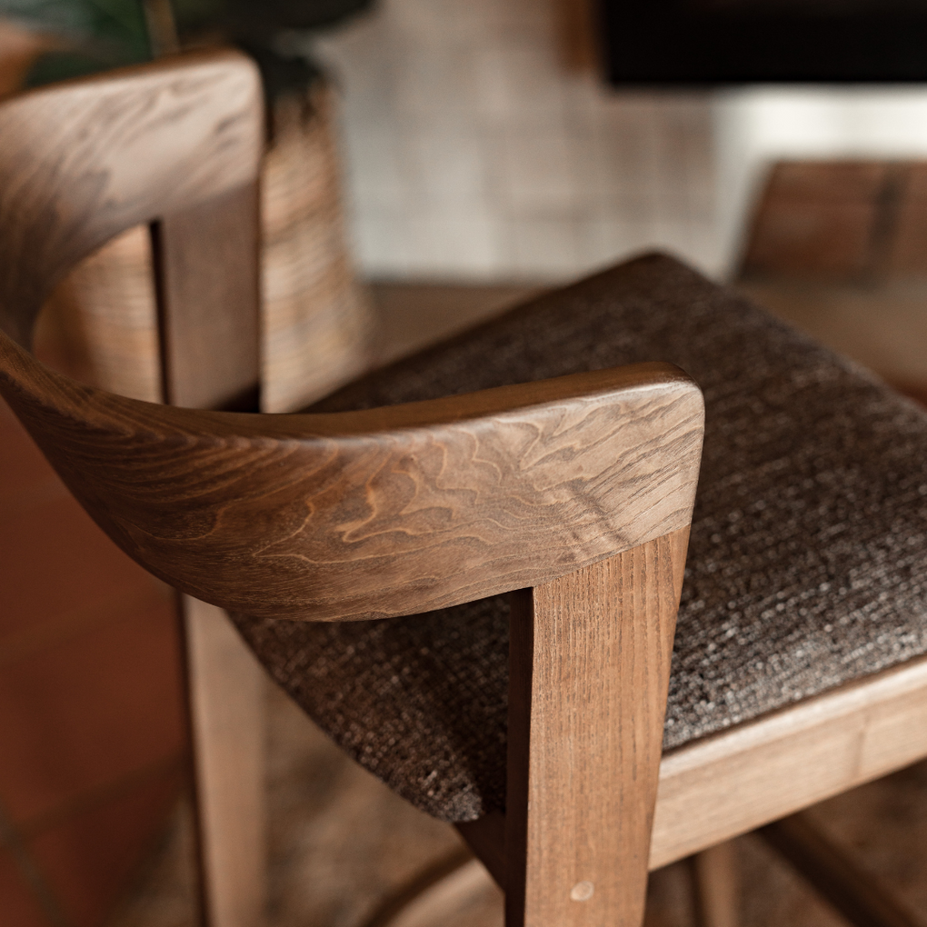 Dining Furniture, Counter Stools, kitchen stools, Bar Stools, Woodbender, Custom Furniture, close up view